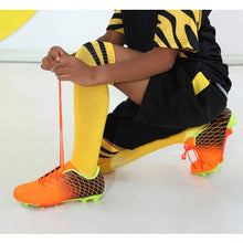 Load image into Gallery viewer, JABASIC Kids Outdoor Soccer Cleats Athletic Firm Ground Football Shoes (13M,Orange)
