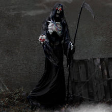 Load image into Gallery viewer, Haunted Hill Farm 7.0-Ft. Motion-Activated Rotting Reaper Animatronic
