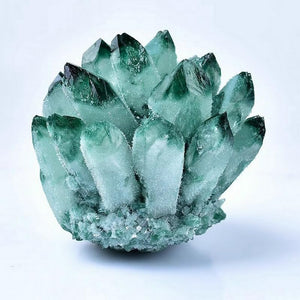 Natural Crystal Cluster Clear Quartz Mineral Crystal Cluster Cluster Healing Ornament Hue Reflection Feng Shui Home Decor (Green)