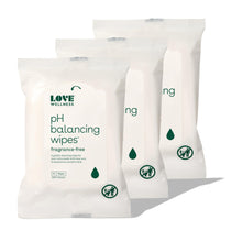 Load image into Gallery viewer, Love Wellness pH Balancing Wipes for Women | Feminine Hygiene for Cleansing with Aloe Vera | Fragrance-Free Intimate Health | Moisturizing, Soothing &amp; Calming for Sensitive Skin | Travel Size | 3-Pack
