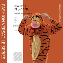 Load image into Gallery viewer, COSUSKET Snug Fit Unisex Adult Tigger Onesie Pajamas, Flannel Cosplay Animal One Piece Halloween Costume Sleepwear Homewear Orange

