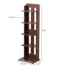 Load image into Gallery viewer, BALANBO 4 Tier Bookshelf Bamboo Bookcase Bookshelf Height Adjustable Storage Shelf for Living Room, Office, Study Room, Bedroom H49.8''
