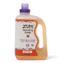 Load image into Gallery viewer, Indigo Wild Zum Clean Laundry Soap - Plant-Based Liquid Laundry Soap - Contains Baking Soda, Essential Oils &amp; Saponified Coconut Oil - Patchouli Scent - 64 fl oz
