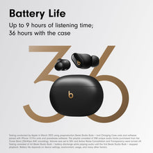 Load image into Gallery viewer, Beats Studio Buds + | True Wireless Noise Cancelling Earbuds, Enhanced Apple &amp; Android Compatibility, Built-in Microphone, Sweat Resistant Bluetooth Headphones, Spatial Audio - Black/Gold
