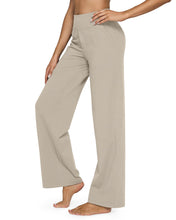 Load image into Gallery viewer, G4Free Womens Pants Lightweight Lounge Comfortable Trousers Pants Wide Leg Bootcut for Workout Gym Pilate(Mocha,S,Petite)
