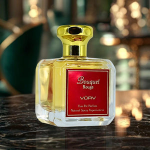 Vurv Bouquet Rouge Eau De Parfum For Women 100ML (3.4 OZ) Arabian Perfumes For Women With Bold, Spicy Blend of Saffron, Amberwood & Cedar, Long Lasting Womens Perfume for an Alluring, Woody Fragrance