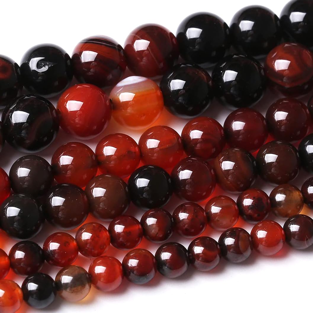 90PCS 4MM Red Persian Agate Natural Gemstone Round Stone Beads for Jewelry Making DIY Energy Stone Healing Power Bracelet 15