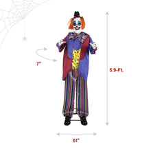 Load image into Gallery viewer, Haunted Hill Farm 5.9-Ft. Clown Halloween Animatronic
