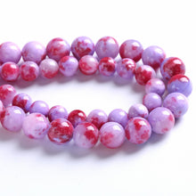 Load image into Gallery viewer, 12MM 32PCS Purple Red Persian Jade Spacer Loose Beads for Jewelry Making DIY Bracelet Necklace
