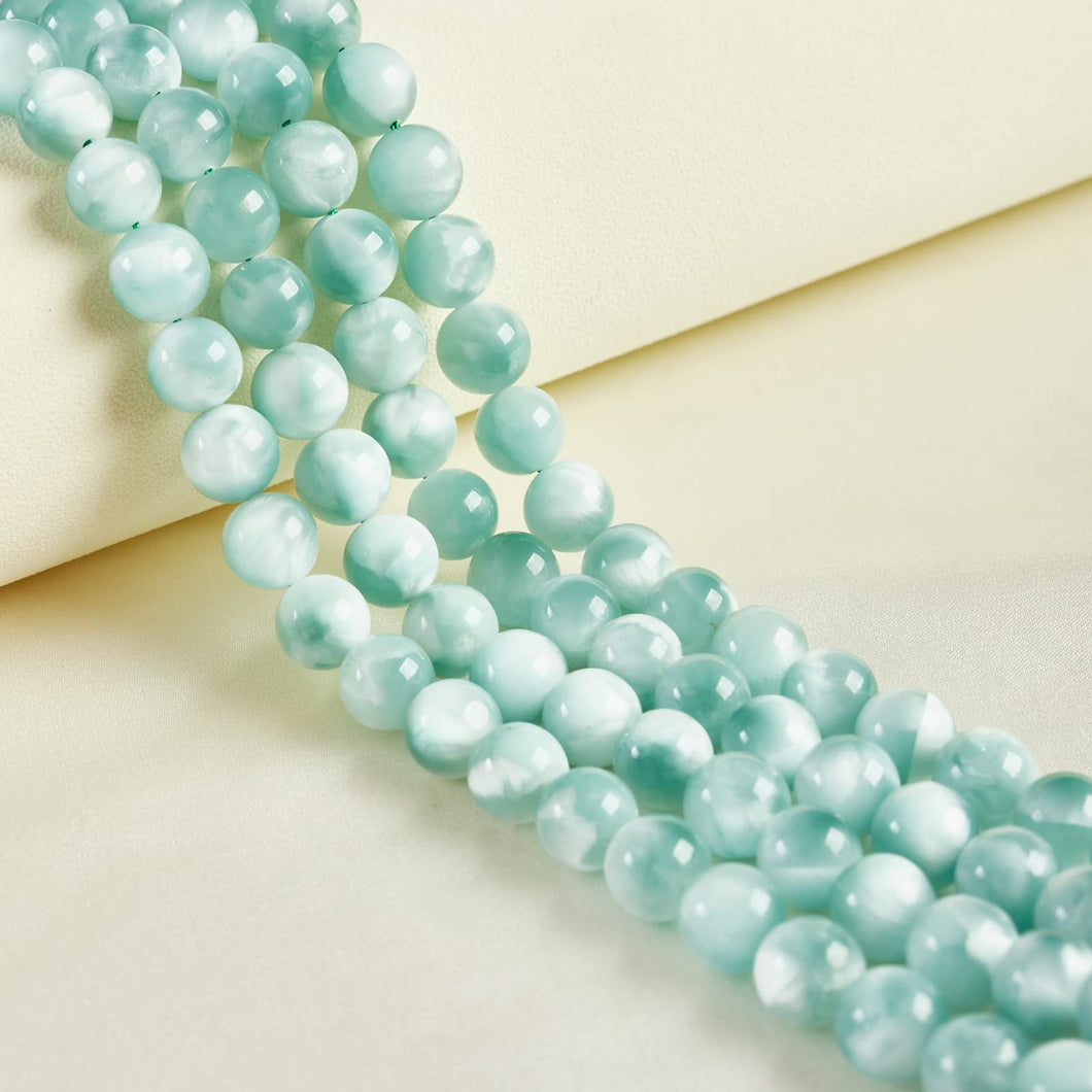 45pcs 8mm Natural Malachite Sky Beads Gemstone Beads Round Loose Beads for Jewelry Making