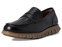Load image into Gallery viewer, Cole Haan Men&#39;s Zerogrand Remastered Penny Loafers, Black Stamped/Lava/Irish Coffee, 9.5
