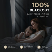 Load image into Gallery viewer, Joydeco Blackout Curtains for Bedroom - 100% Light Blocking 2 Panels Set Linen Drapes 42" W x 108" L, Thermal Insulated Room Darkening Curtains, Linen Textured for Living Room, Rod Pocket &amp; Back Tabs
