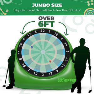 SWOOC Games – Bull Chipper™ | Giant Golf Darts (Over 6ft Tall) w/ 10+ Golf Games | Backyard Golf Game with Air Pump | Yard Games for Adults | Giant Outdoor Games for Adults and Family | Outside Games