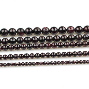 MJDCB Natural Stone Beads Garnet Round Loose Beads for Jewelry Making DIY Bracelet Necklace (6mm)