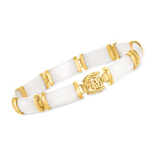 Load image into Gallery viewer, Ross-Simons Good Fortune Jade Bracelet in 18kt Gold Over Sterling
