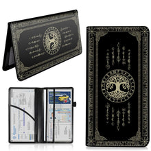 Load image into Gallery viewer, EDGFRTOIO Car Registration and Insurance Card Holder, Vehicle License Documents Glove Box Compartment Organizer Wallet, ID Card Holder for Car Essentials Automobile, Norse Mythology Viking
