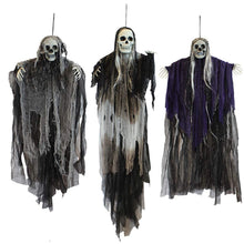 Load image into Gallery viewer, JOYIN 3 Pack Hanging Halloween Skeleton Ghosts Decorations, Grim Reapers for Best Halloween Outdoor Decorations
