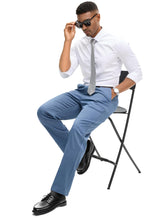 Load image into Gallery viewer, Comdecevis Mens Classic Fit Dress Pants Wrinkle-Resistant Trousers with Pockets for Work,Golf,Business,Casual Blue 36×28
