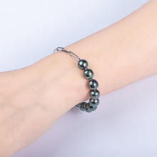 Load image into Gallery viewer, mihiarii Tahitian Black Pearl Link Bracelet Paperclip Chain Moissanite Sterling Silver 9MM Baroque Pearl Birthday Anniversary Mothers Day Valentines Day Christmas Gifts for Mom Her Women

