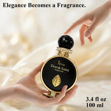 Load image into Gallery viewer, AHUJA Drunk Saint Parfum – 3.4 oz Unisex Luxury Fragrance | 30% Organic Oils | Long Lasting Niche Scent | Cognac, Raspberry, Rose, Ambergris | Premium Gift Box Packaging | “Even Angels Get Drunk”
