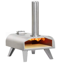 Load image into Gallery viewer, BIG HORN OUTDOORS Pizza Ovens Wood Pellet 12” Pizza Oven Cooking Wood Fired Pizza Maker Portable Stainless Steel Pizza Grill, Silver Portable Party use
