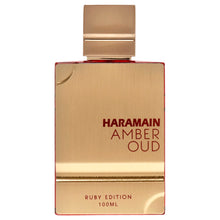 Load image into Gallery viewer, Al Haramain Amber Oud Ruby Edition - Arabian Perfume for Women and Men - Eau de Parfum Spray with Almond, Saffron, Jasmin, Cedarwood, Ambergris, Woody, and Musk Notes - 3.4 oz
