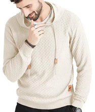 Load image into Gallery viewer, Zaitun Mens Hooded Sweatshirt Long Sleeve Solid Knitted Hoodie Pullover Sweater Khaki
