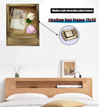 Load image into Gallery viewer, LITAITAI 11 x 14inch Shadow Box Frame with 1 Drawer 3 Removable Shelfs–Wooden Acrylic Display Cases, for Wall Mount and Tabletop Display Picture Flower Keepsake (Carbon)
