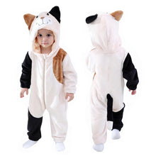 Load image into Gallery viewer, TONWHAR Baby Halloween Costume Hooded Romper – Infants Toddlers Animal Jumpsuit for Fall Winter Kids Daily Playwear(2-3 Months,Cat)
