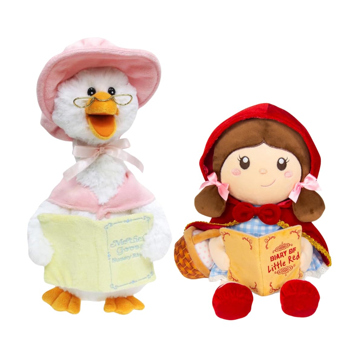 Load image into Gallery viewer, Cuddle Barn - Mother Goose & Lil Red Storyteller Red Riding Hood Animated Plush Storytelling Stuffed Toys