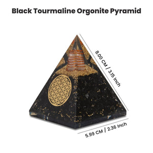 Agate Mart Energy Generator Black Tourmaline Orgonite Pyramids with Black Tourmaline Pendant - Healing- meditation orgonite pyramids E-Energy Protection and Protective Set