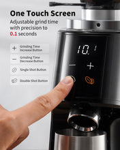 Load image into Gallery viewer, SHARDOR Professional 64mm Burr Coffee Grinder with 100 Grind Settings and All-Metal Chamber, Coffee Bean Grinder with Adjustable Electronic Timer and LED Display, Anti-Static,Black, 120V Only
