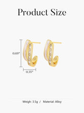 Load image into Gallery viewer, 1 Pair Gold Cubic Zirconia Ring with Cat's Eye Stone - Stylish and Elegant Accessory for Everyday Wear
