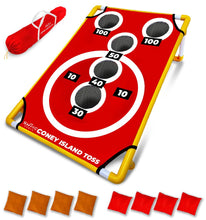 Load image into Gallery viewer, SWOOC Games - Coney Island Toss™ - Arcade Style Cornhole Board Set w/Carrying Case &amp; 15+ Games - Corn Hole Games for Adults - Kids Bean Bag Toss Game - Kids Cornhole Set w/Bags - Outdoor Yard Games
