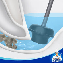 Load image into Gallery viewer, MR.SIGA Toilet Plunger with Holder, Heavy Duty Plunger with Sturdy Handle for Toilet Cleaning, Gray
