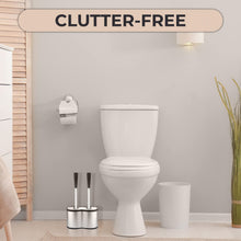Load image into Gallery viewer, UMIEN Toilet Brush and Plunger Set - Stainless Steel Plunger and Toilet Brush Combo with Freestanding Canister - Modern and Sleek Bathroom Cleaning Accessories
