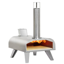 Load image into Gallery viewer, BIG HORN OUTDOORS Pizza Ovens Wood Pellet 12” Pizza Oven Cooking Wood Fired Pizza Maker Portable Stainless Steel Pizza Grill, Silver Portable Party use
