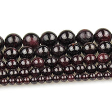 Load image into Gallery viewer, MJDCB Natural Stone Beads Garnet Round Loose Beads for Jewelry Making DIY Bracelet Necklace (6mm)

