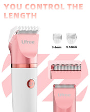 Load image into Gallery viewer, Ufree Bikini Trimmer Electric Razors for Women, Ceramic Blade Body Hair Trimmer, IPX7 Waterproof Rechargeable Lady Shaver, Personal Groomer for Legs &amp; Pubic Hair, Gifts for Women, Gold
