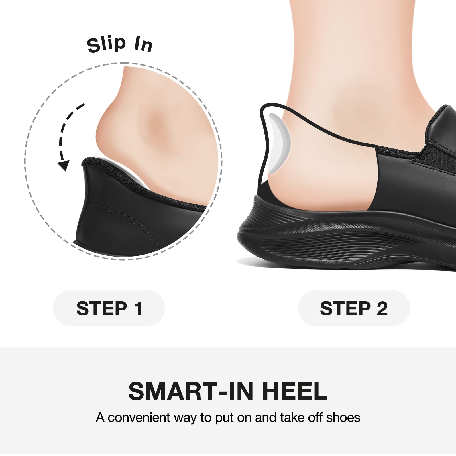 Load image into Gallery viewer, HEEZ Men's Platform Loafers Casual Slip On Shoes Lightweight Comfortable Business Office Walking Shoes Black
