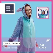 Load image into Gallery viewer, COSUSKET Snug Fit Unisex Adult Onesie Pajamas, Flannel Cosplay Animal One Piece Halloween Costume Sleepwear Homewear Light Blue
