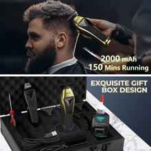 Load image into Gallery viewer, VGR 994 Vector Motor Hair Trimmer for Men, 10000 RPM Professional Hair Clippers Beard Trimmer, DLC T Blade Trimmers for Barbers, Cordless Zero Gapped Line Up Clippers with Metal Body, Travel Case

