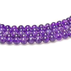 MJDCB 5A Natural South Africa Amethyst Gemstone Round Stone Beads for Jewelry Making DIY Bracelet Necklace (6mm)