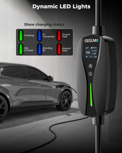 Load image into Gallery viewer, SEGUMA Level 1/2 EV Charger, 10-24A, 110-240V, NEMA 14-30 Dryer Outlet Plug, NEMA 5-15 Adapter, 25ft UL Certified Cable, Electric Vehicle Portable Charger, J1772 EVSE Home EV Charging Station
