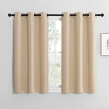 Load image into Gallery viewer, NICETOWN Blackout Curtain Panels for Bedroom, Bicotti Beige, 2 Panels, W29 x L36-inch, Thermal Insulated Grommet Top Blackout Draperies and Drapes for Basement
