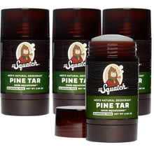 Load image into Gallery viewer, Dr. Squatch Natural Deodorant for Men 4 Pack Pine Tar – Odor-Squatching Men's Deodorant Aluminum-Free - Odor Protection Men's Deodorant
