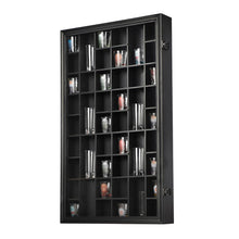 Load image into Gallery viewer, Sboitflmm Shot Glass Display Case - 46 Shot Glass Holder - Shot Glass Shelf Wall Mount Wooden Lockable with Removable Shelves for Collection Shot Glass UV Protection Acrylic Glass Door, Black
