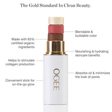 Load image into Gallery viewer, Ogee Face Stick Radiant Collection Trio - Contour Stick Makeup Collection - Certified Organic Contour Palette - Includes Bronzer Stick, Blush Stick &amp; Highlighter Stick
