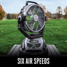Load image into Gallery viewer, EGO Power+ FN1000 10-Inch 1700CFM 20MPH Oscillating Misting Fan with 6 Speed Modes, 3 Oscillation Modes, 3 Misting Modes, Battery and Charger Not Included, Black
