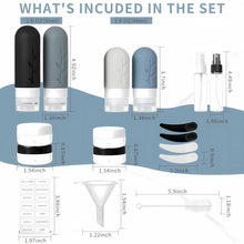 Load image into Gallery viewer, 18pack Travel Bottles for Toiletries,TSA Approved Silicone Travel Containers for Toiletries,Leak Proof Refillable Liqus Shampoo And Conditioner travel Essentials toiletry Bottles
